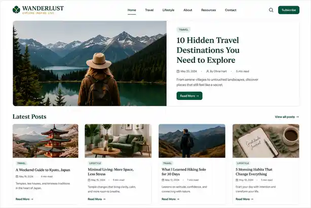 Blogs website preview