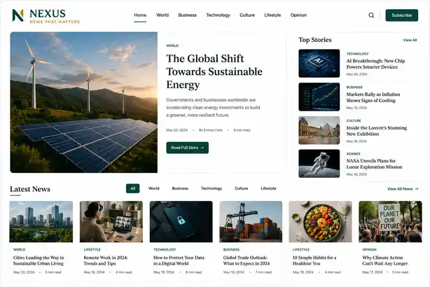 News & Magazine website preview